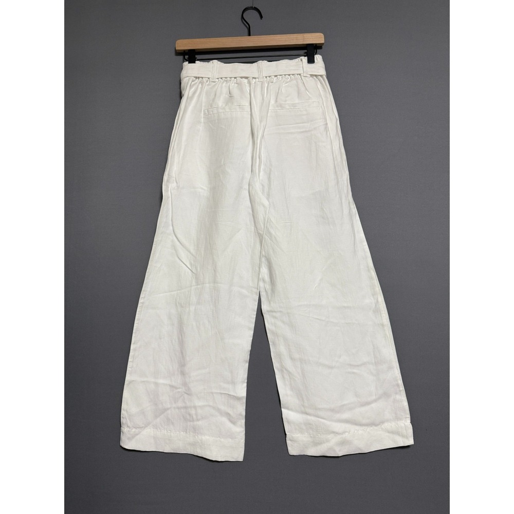 Halston Wide Leg Pants Womens XS White  Coastal Grandma Resortwear Boho Chic NWT - Picture 9 of 11